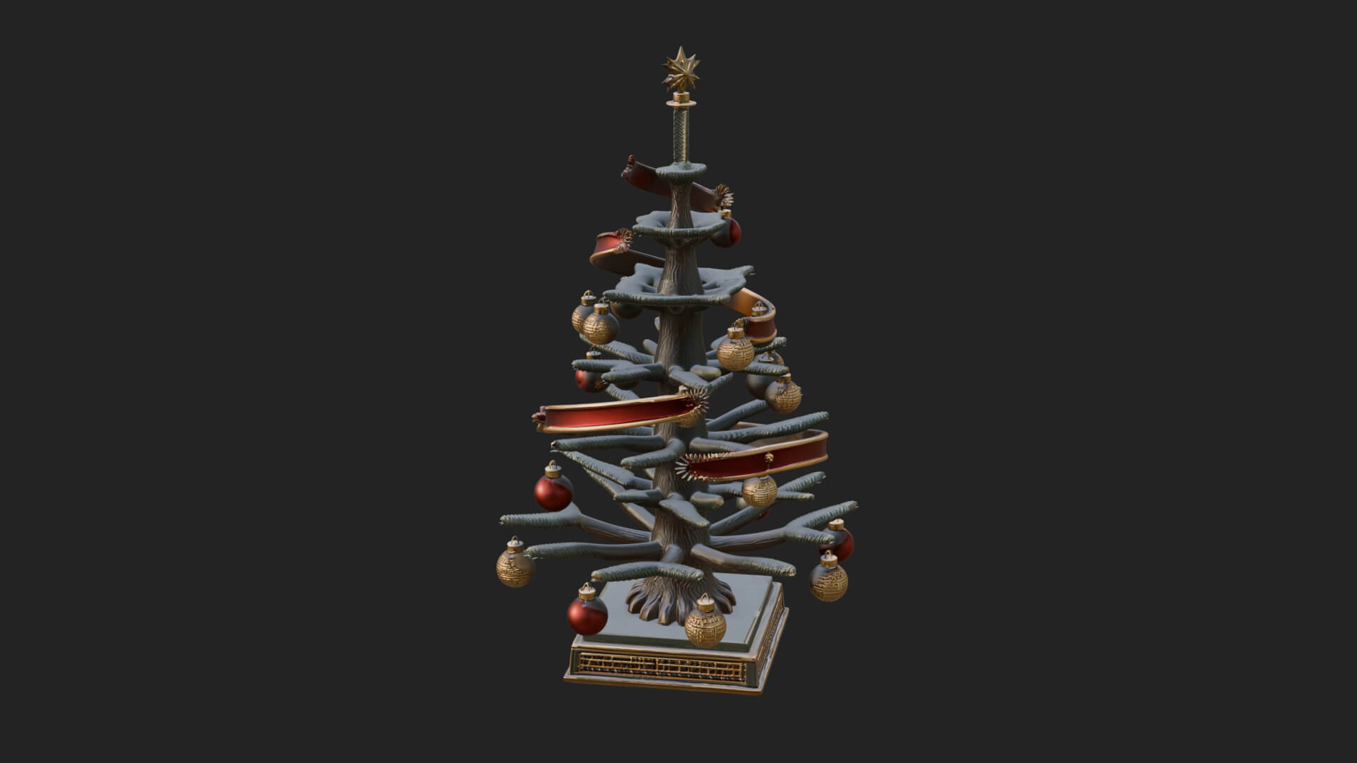 Decorated Christmas Tree Model Design 77 3D Print Model 3D Model
