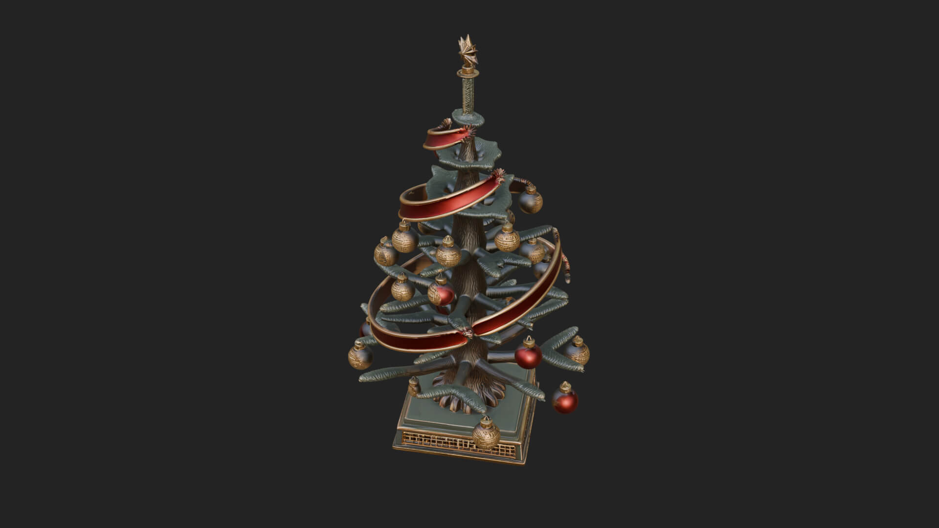 Decorated Christmas Tree Model Design 77 3D Print Model 3D Model