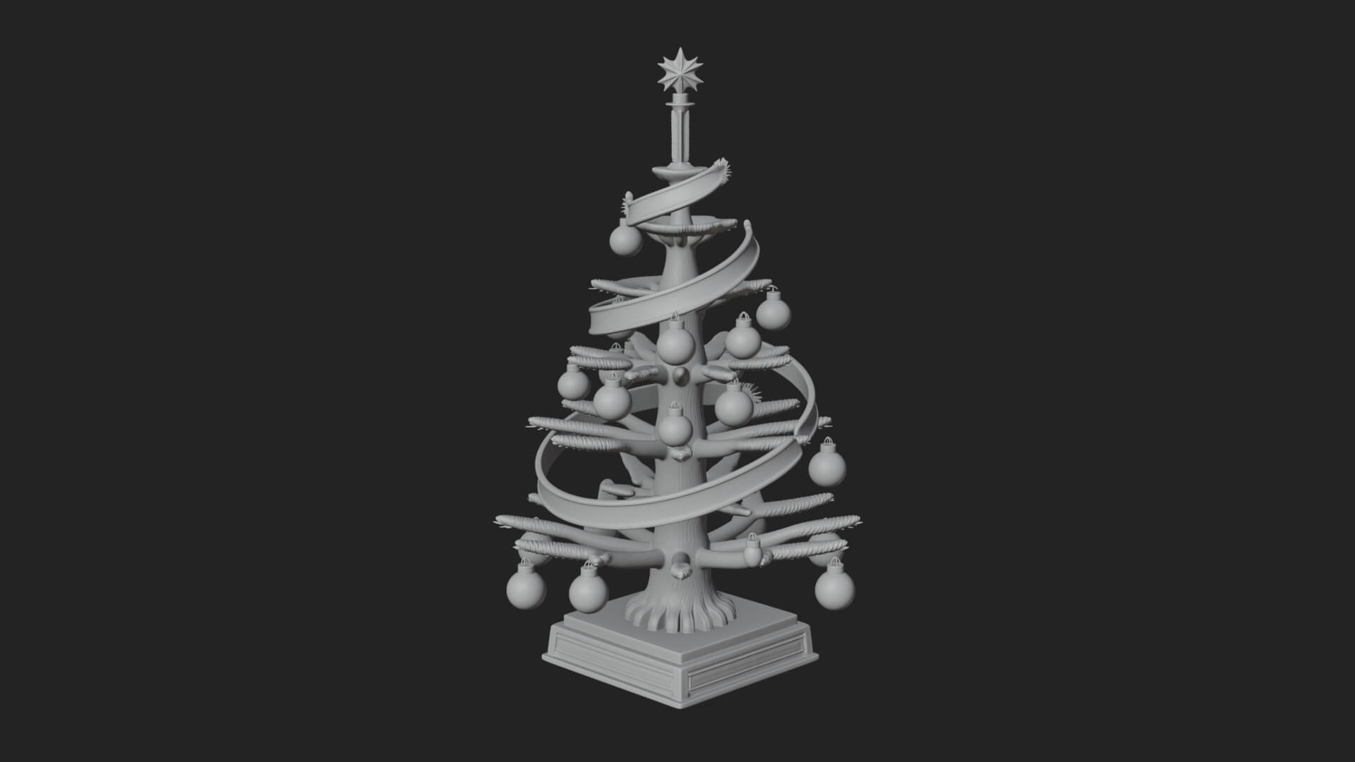 Decorated Christmas Tree Model Design 77 3D Print Model 3D Model