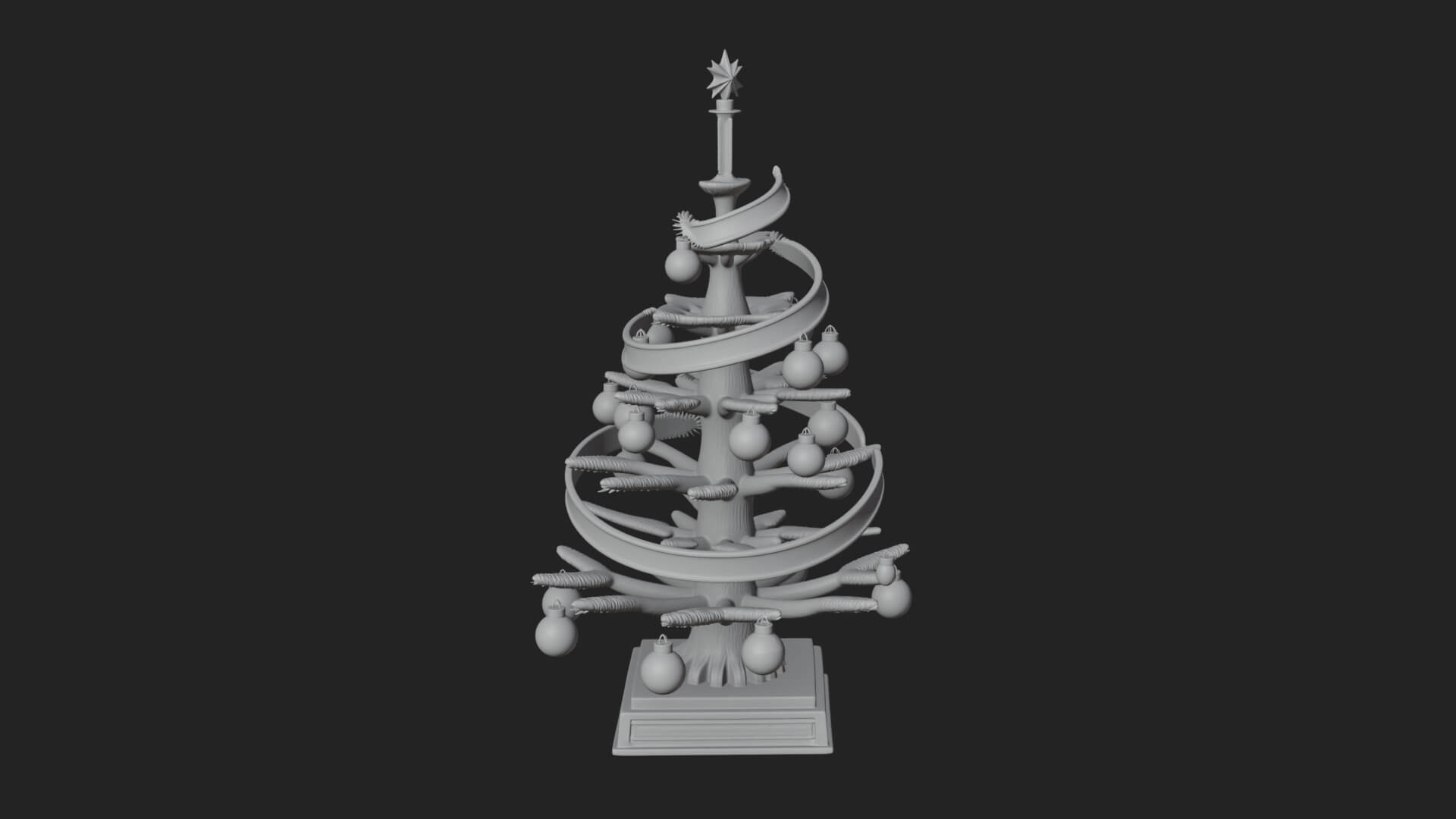 Decorated Christmas Tree Model Design 77 3D Print Model 3D Model