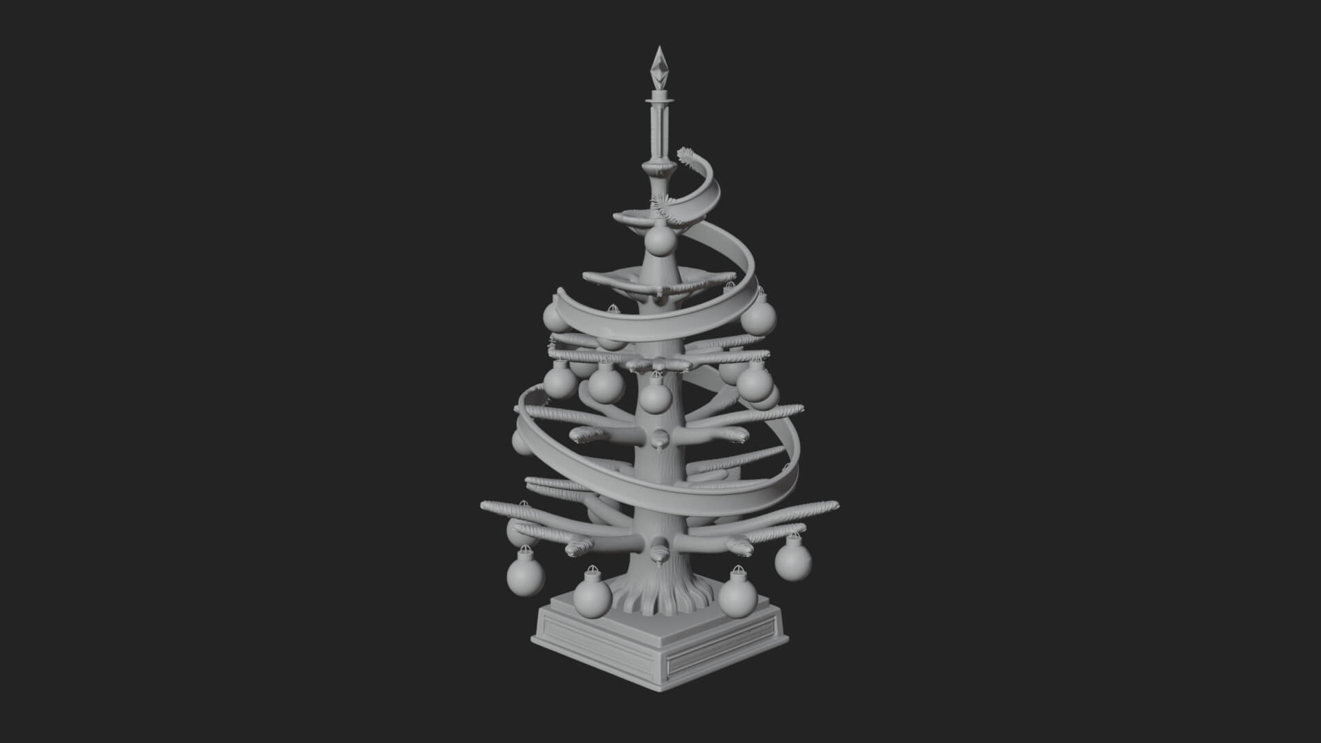 Decorated Christmas Tree Model Design 77 3D Print Model 3D Model