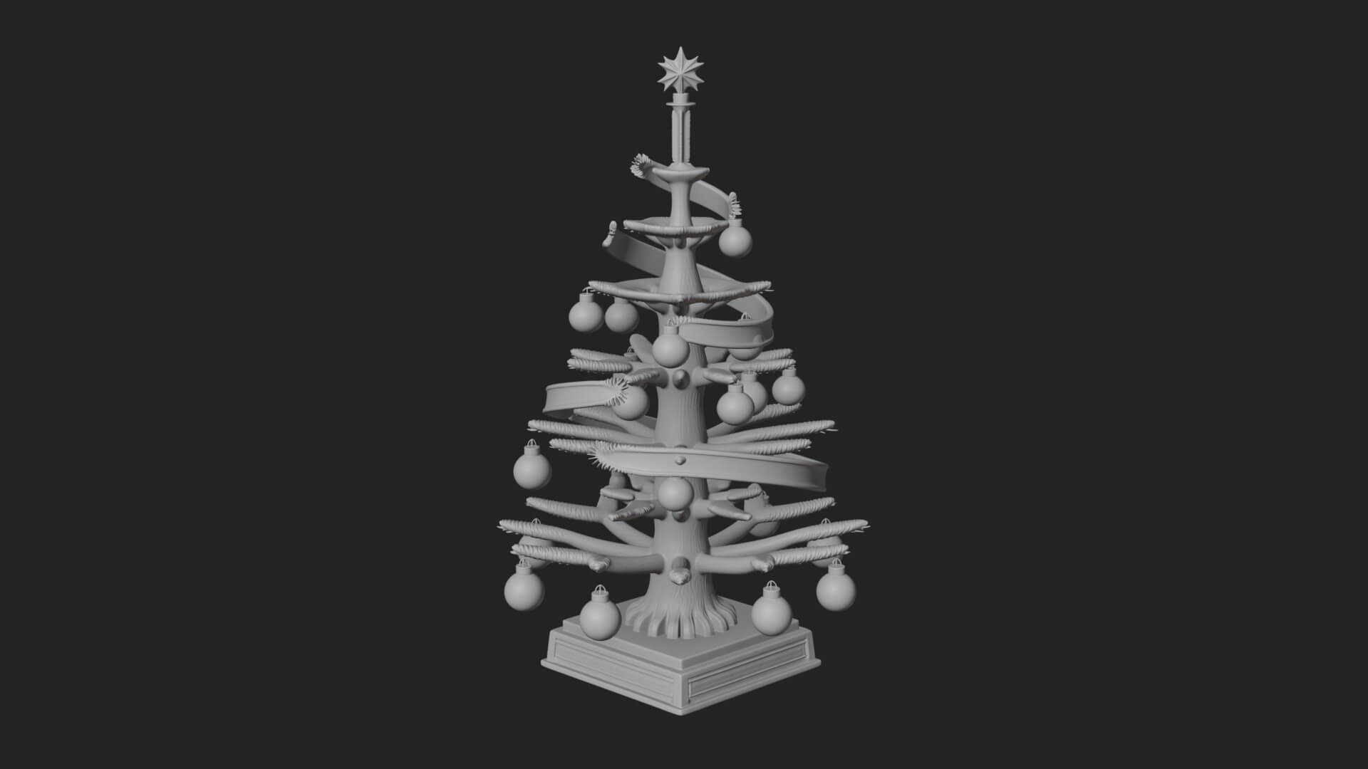 Decorated Christmas Tree Model Design 77 3D Print Model 3D Model
