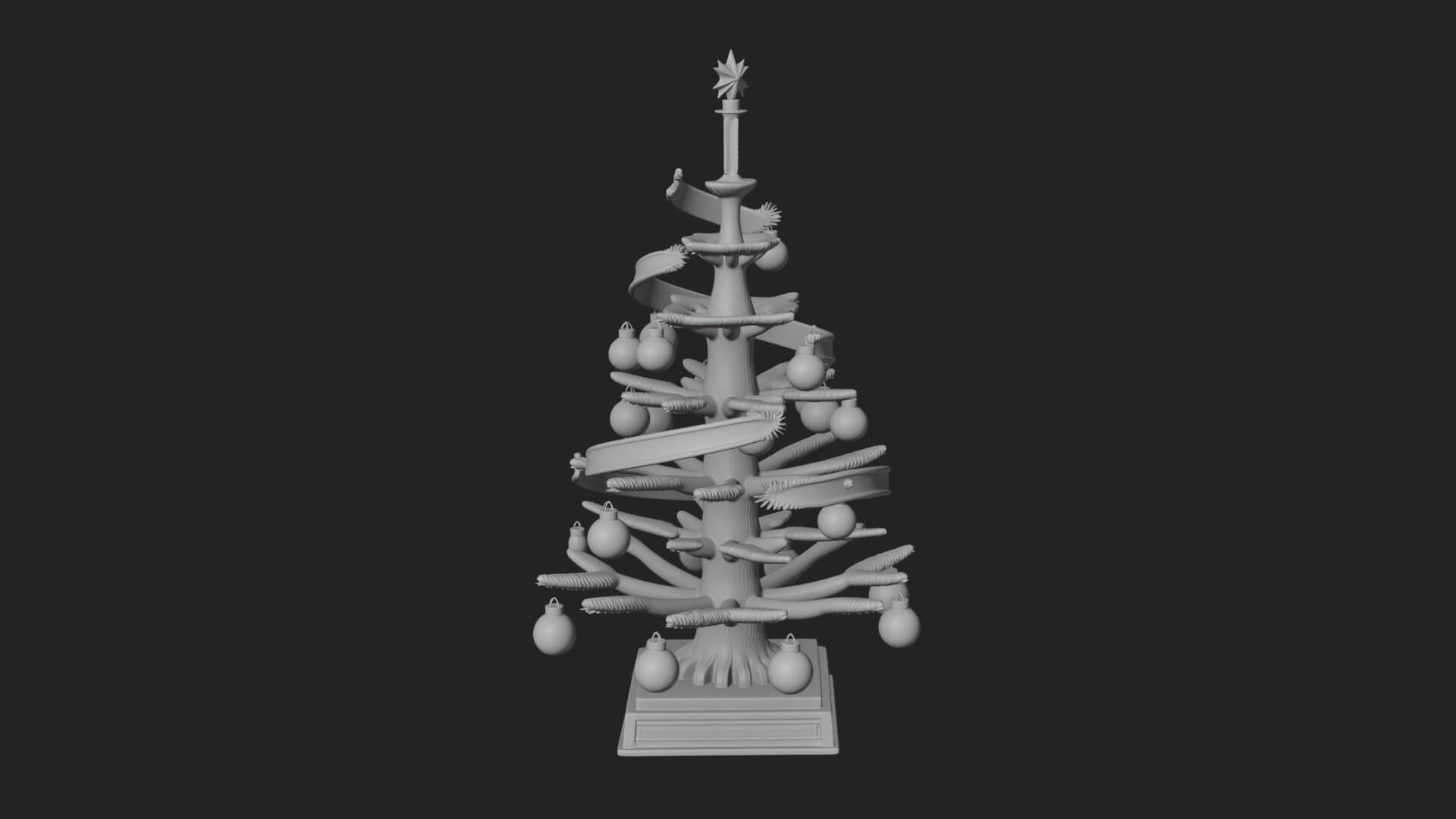 Decorated Christmas Tree Model Design 77 3D Print Model 3D Model