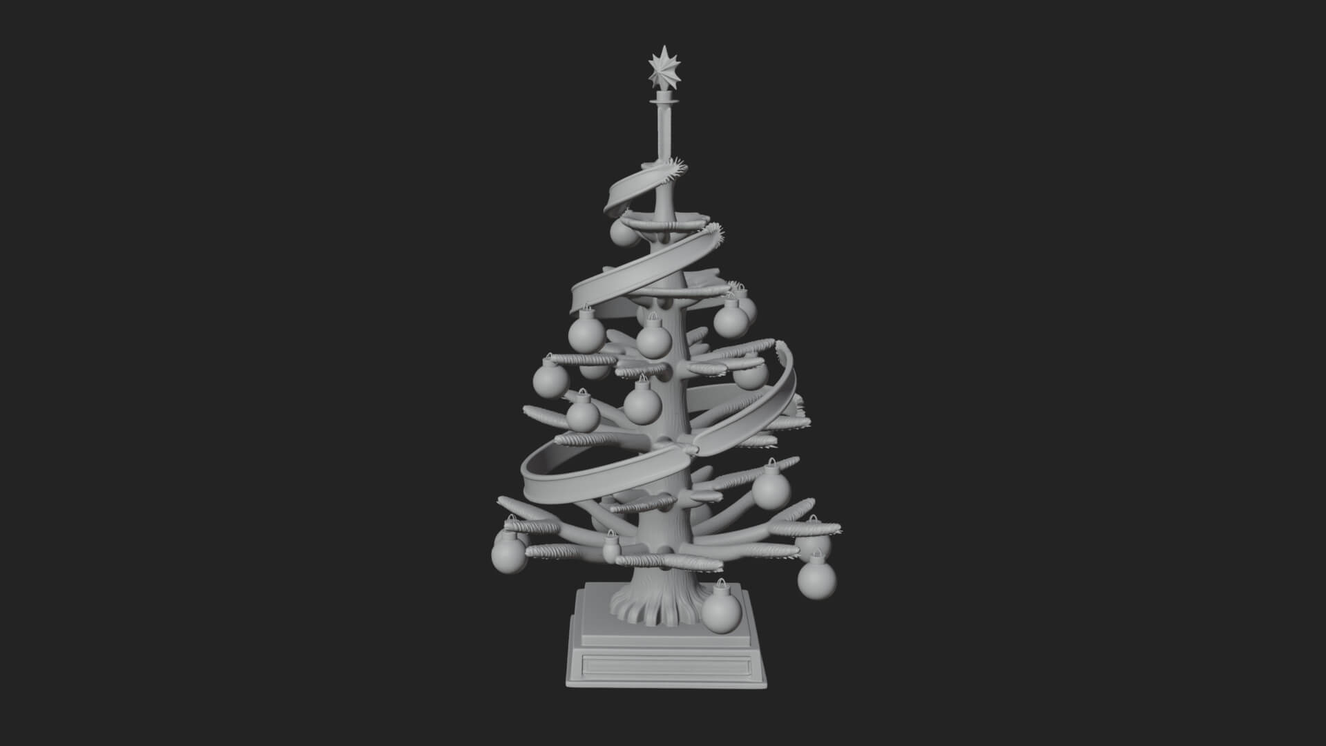 Decorated Christmas Tree Model Design 77 3D Print Model 3D Model