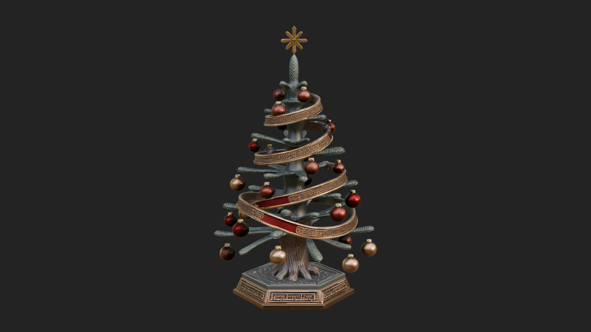 Decorated Christmas Tree Model Design 78 3D Print Model 3D Model