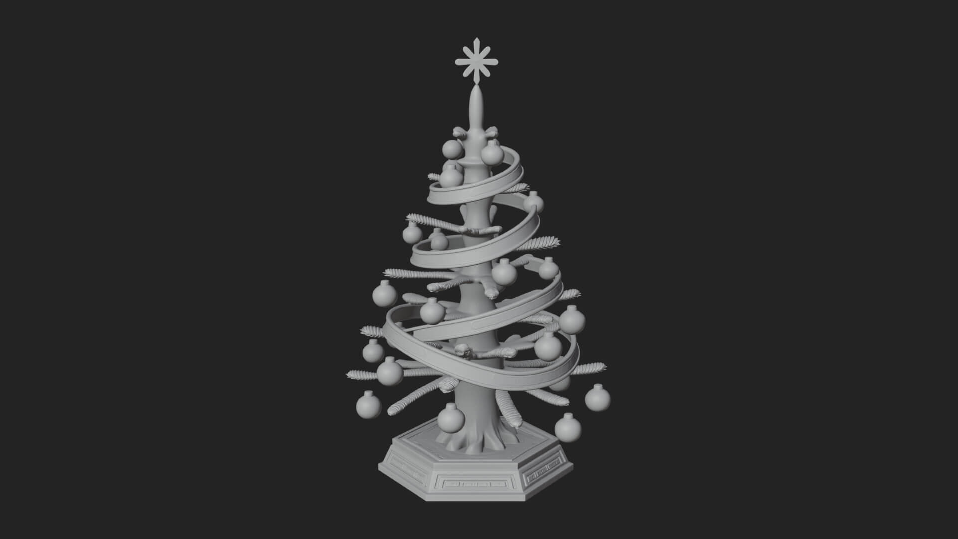 Decorated Christmas Tree Model Design 78 3D Print Model 3D Model