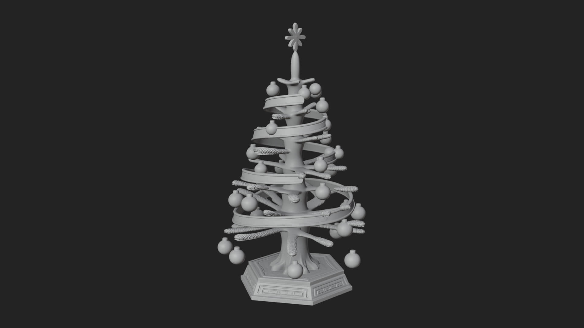 Decorated Christmas Tree Model Design 78 3D Print Model 3D Model