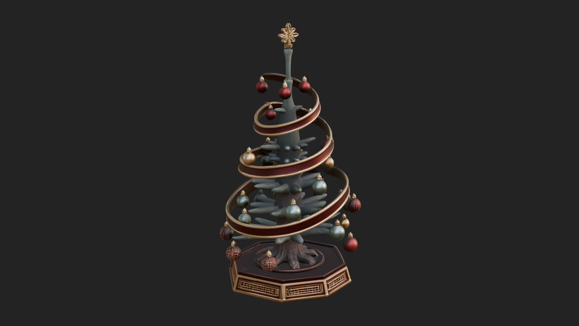 Decorated Christmas Tree Model Design 79 3D Print Model 3D Model