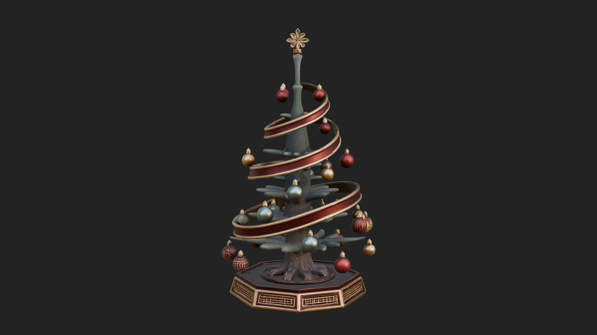 Decorated Christmas Tree Model Design 79 3D Print Model 3D Model