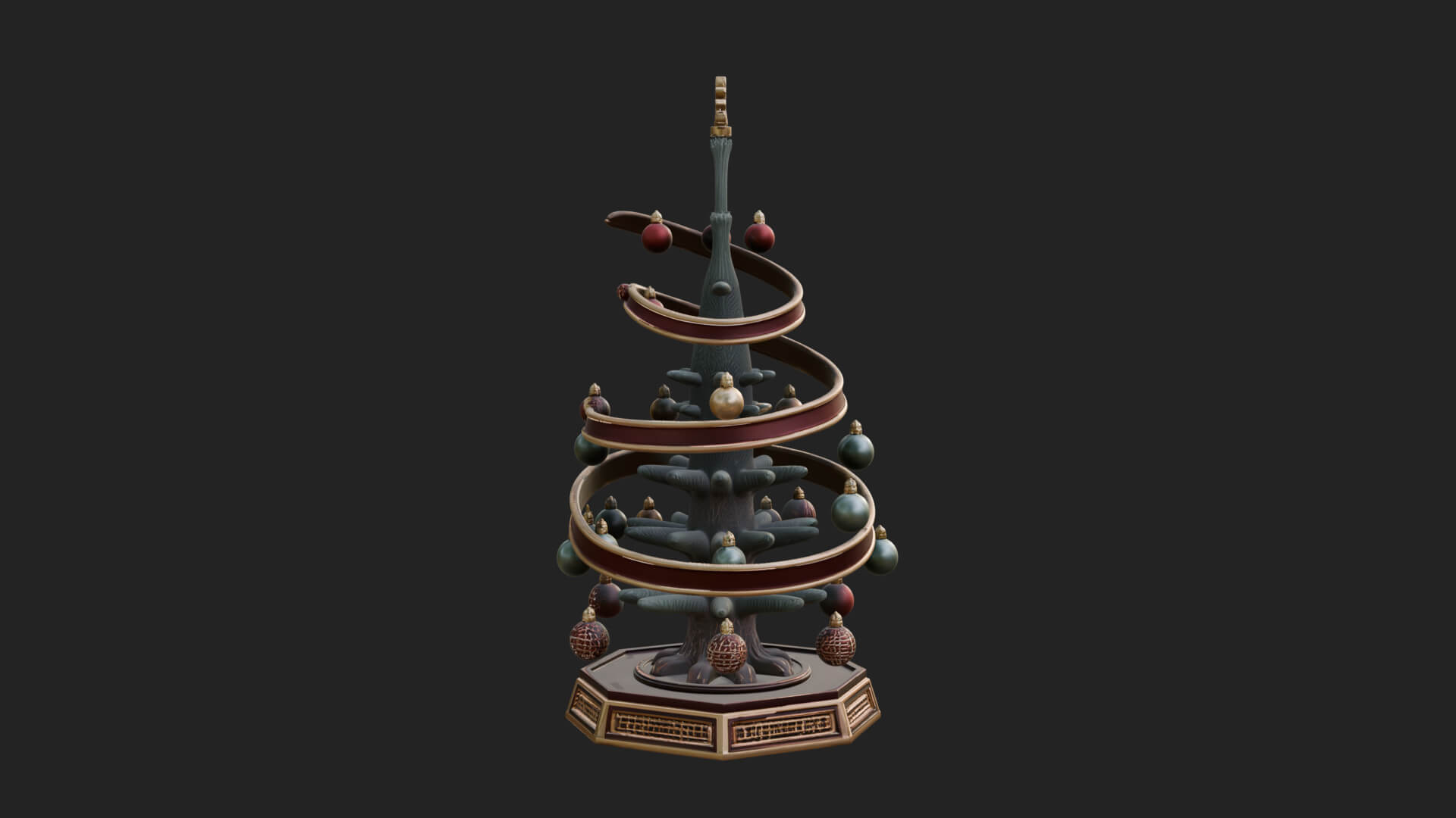 Decorated Christmas Tree Model Design 79 3D Print Model 3D Model