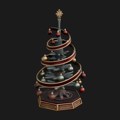 Decorated Christmas Tree Model Design 79 3D Print Model