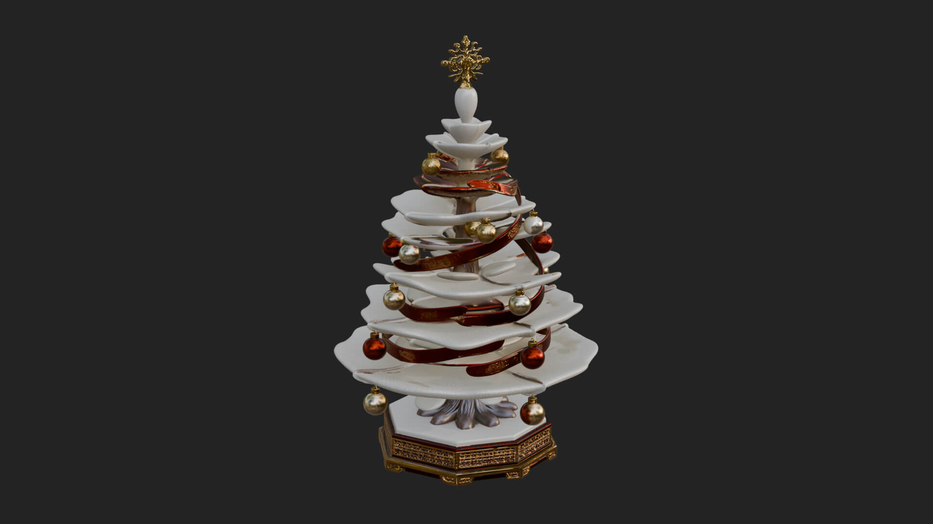 Decorated Christmas Tree Model Design 8 3D Print Model 3D Model