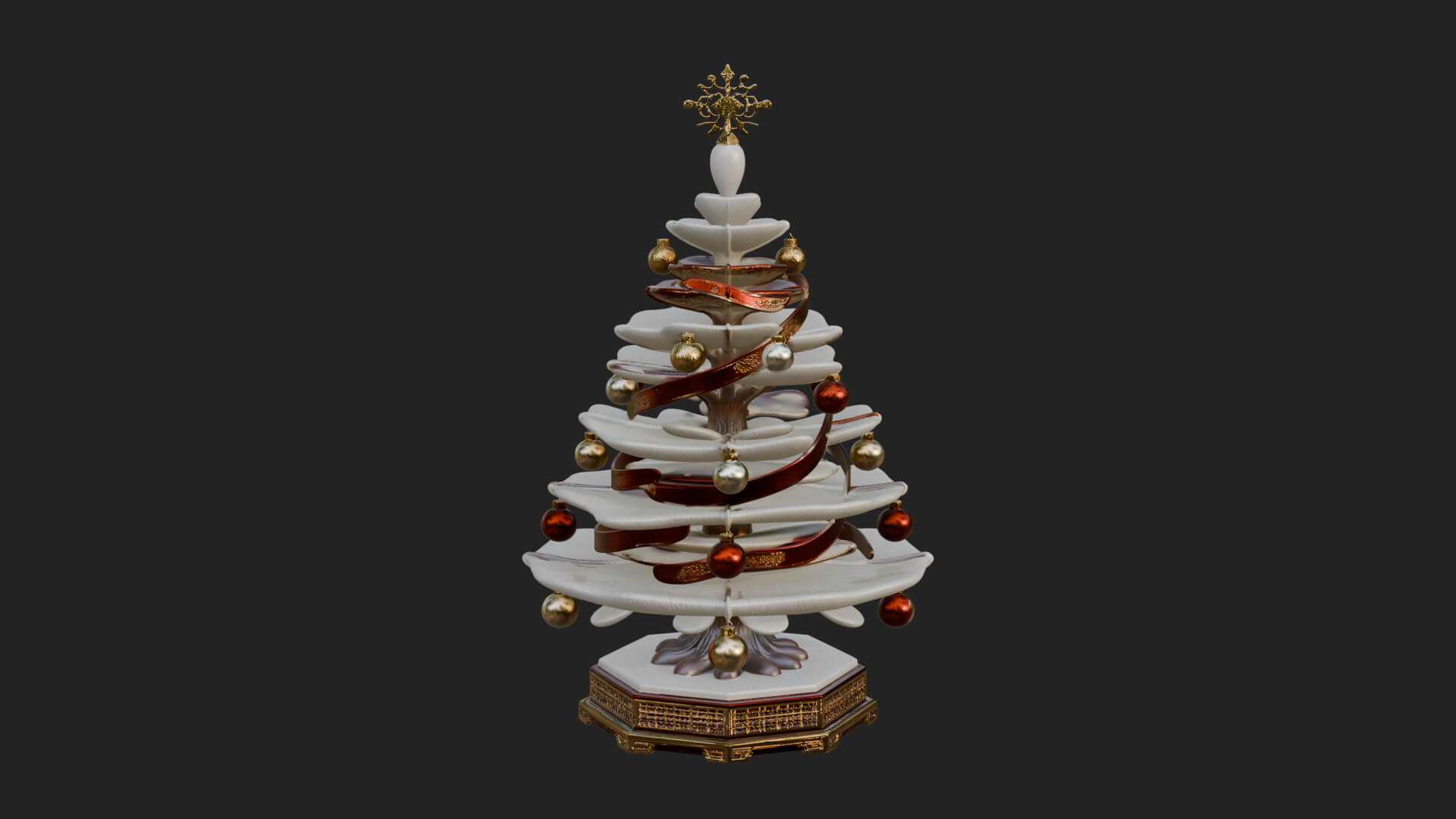 Decorated Christmas Tree Model Design 8 3D Print Model 3D Model