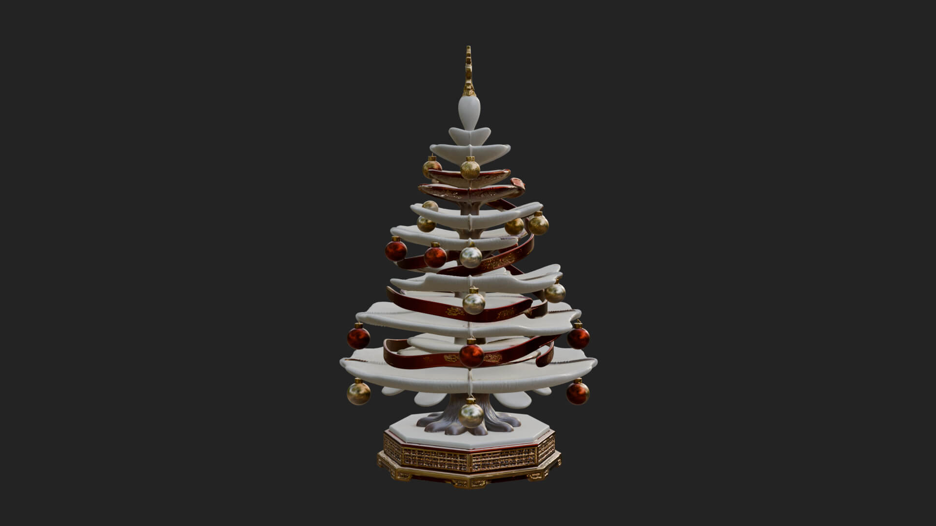 Decorated Christmas Tree Model Design 8 3D Print Model 3D Model