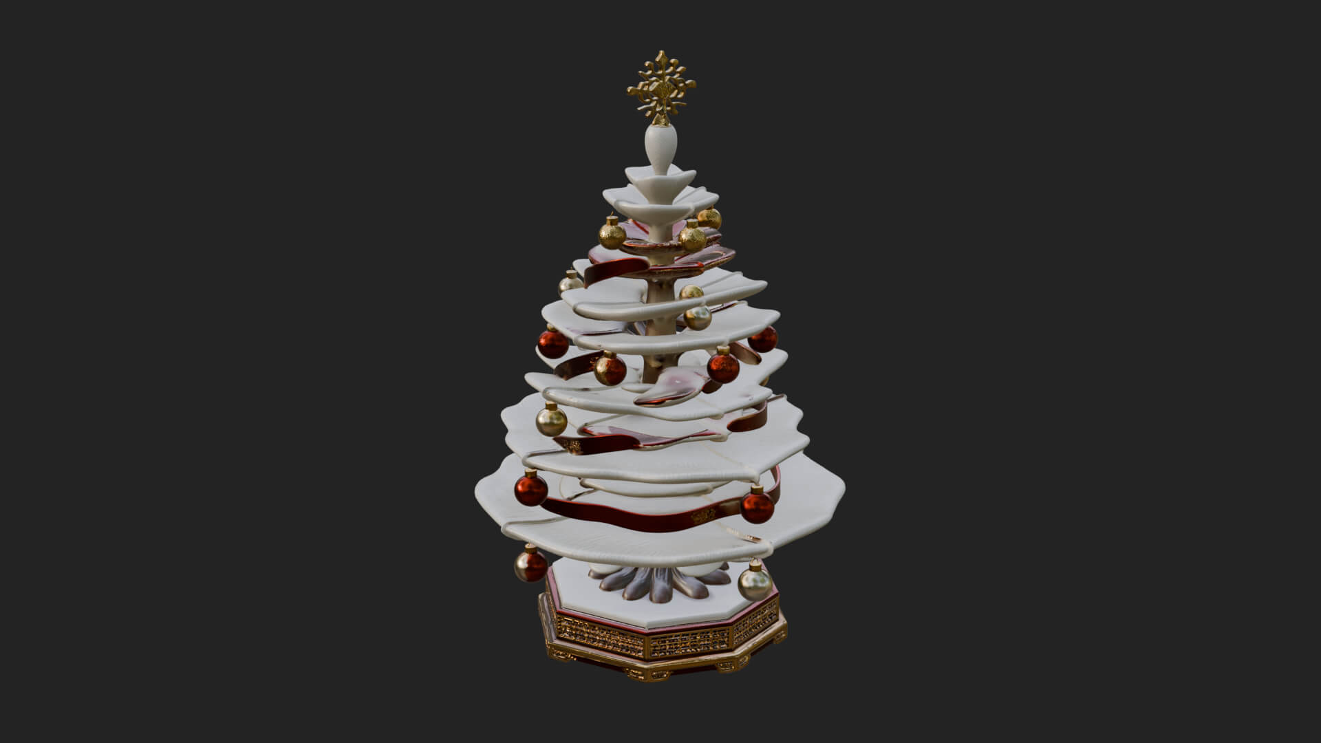 Decorated Christmas Tree Model Design 8 3D Print Model 3D Model
