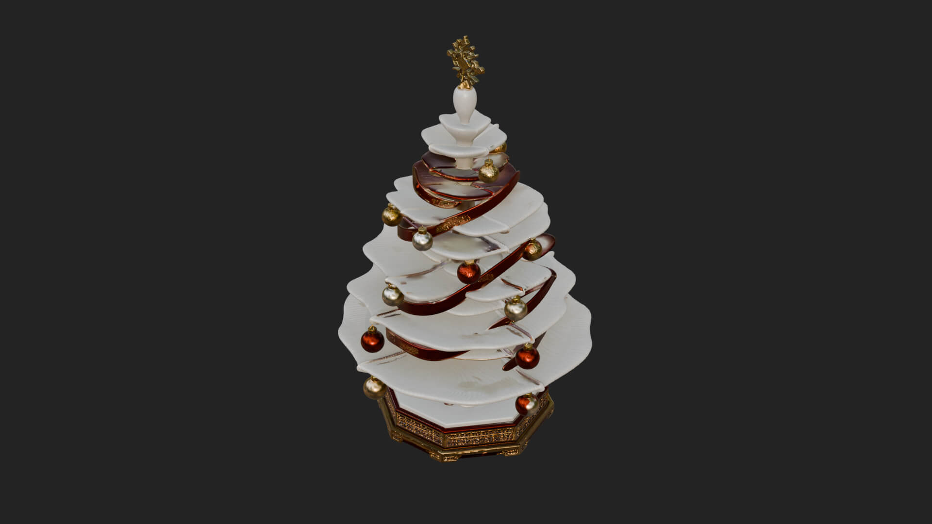 Decorated Christmas Tree Model Design 8 3D Print Model 3D Model