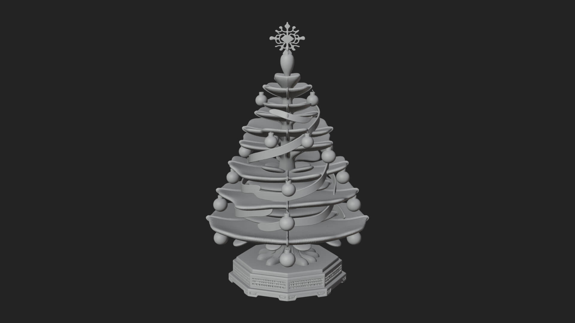 Decorated Christmas Tree Model Design 8 3D Print Model 3D Model