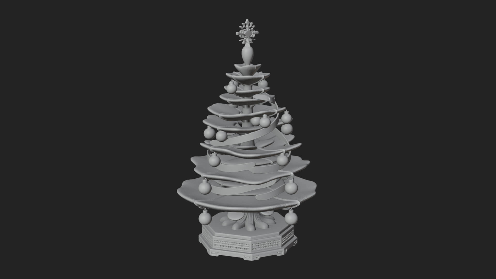 Decorated Christmas Tree Model Design 8 3D Print Model 3D Model