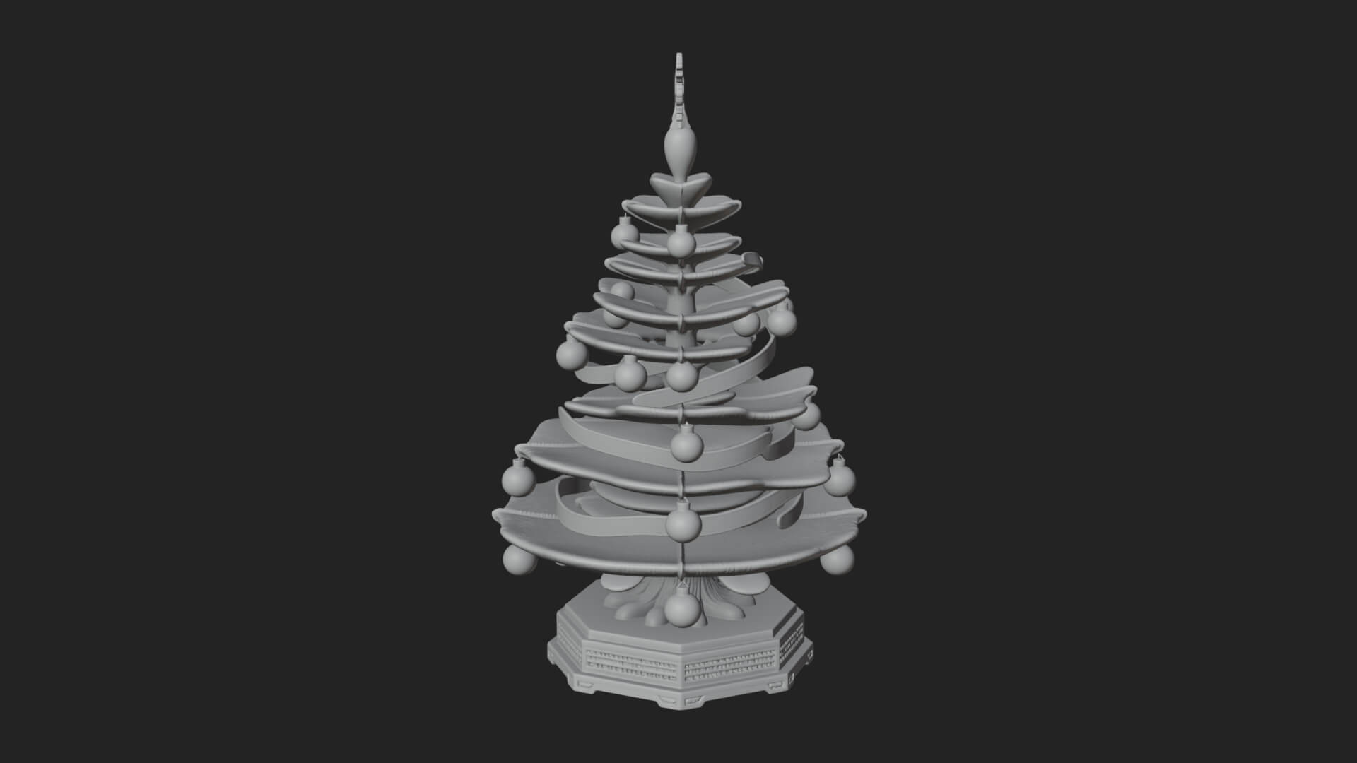 Decorated Christmas Tree Model Design 8 3D Print Model 3D Model