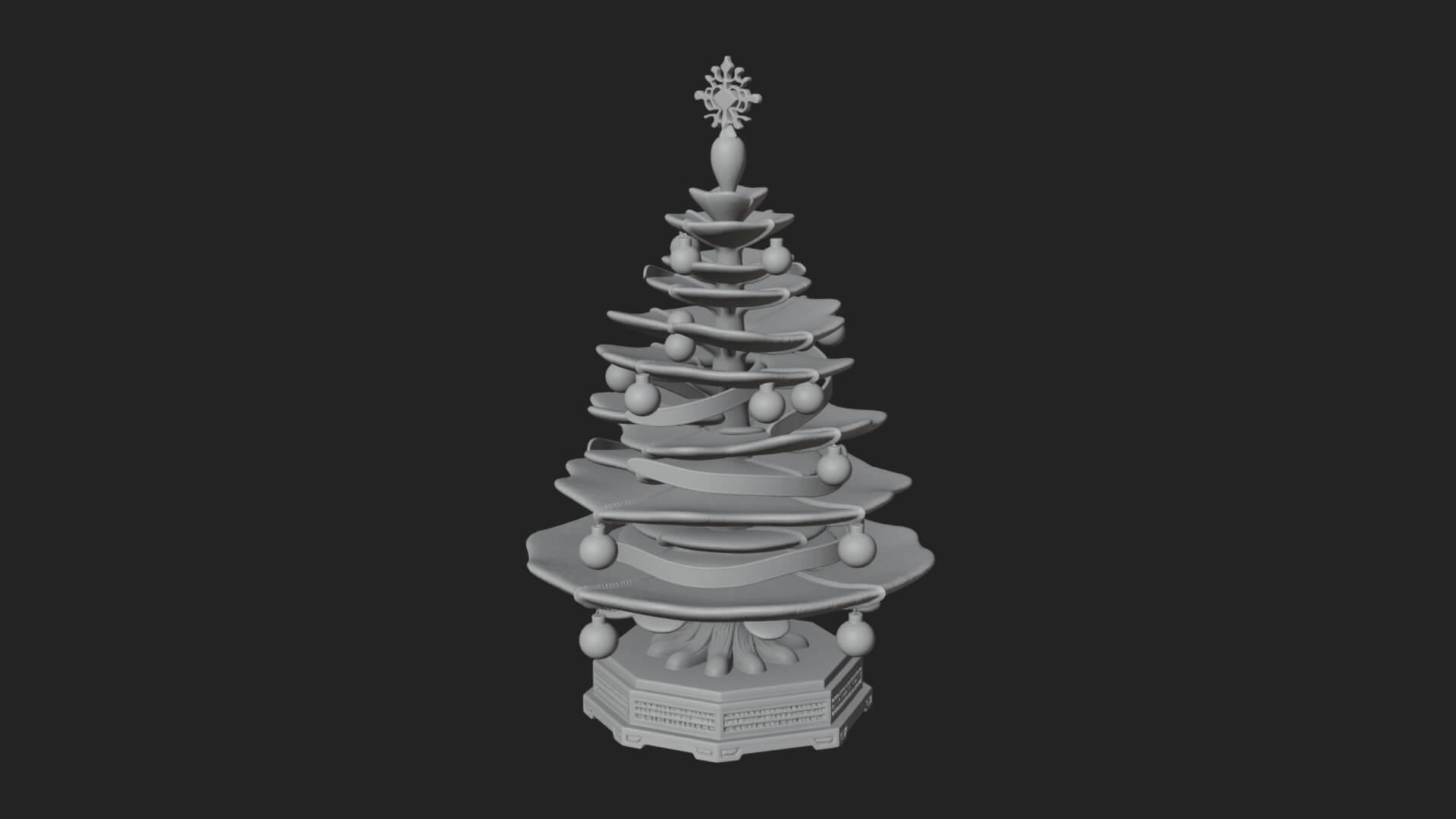 Decorated Christmas Tree Model Design 8 3D Print Model 3D Model