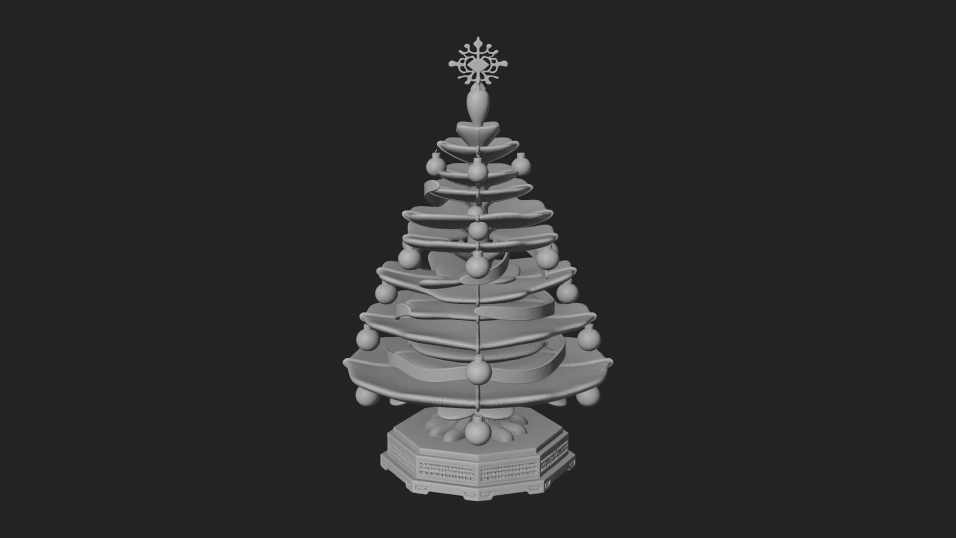 Decorated Christmas Tree Model Design 8 3D Print Model 3D Model