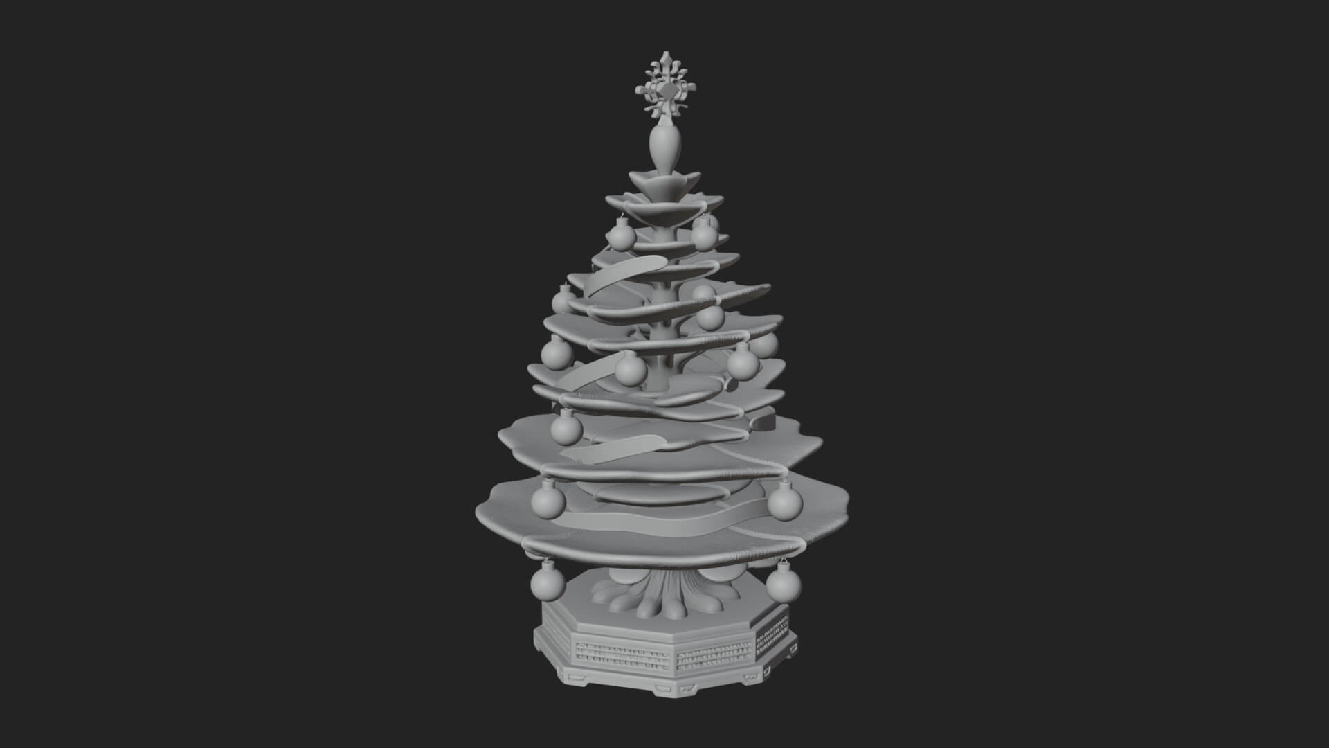 Decorated Christmas Tree Model Design 8 3D Print Model 3D Model