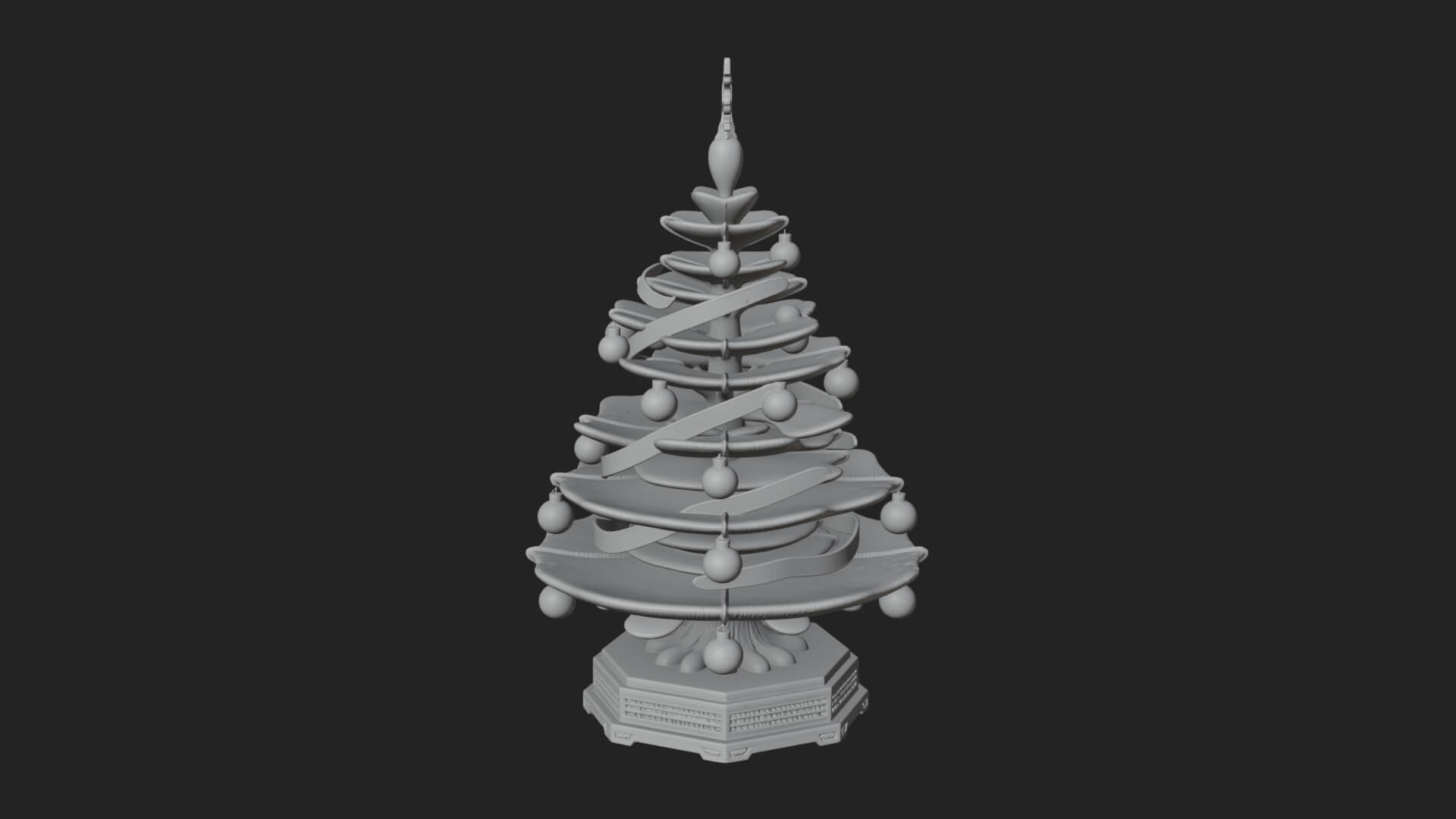 Decorated Christmas Tree Model Design 8 3D Print Model 3D Model