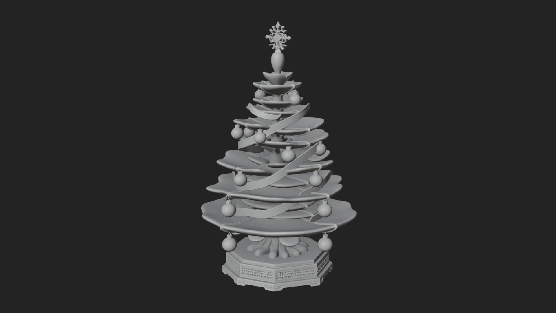 Decorated Christmas Tree Model Design 8 3D Print Model 3D Model