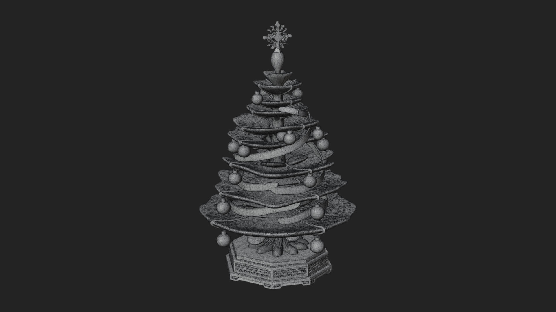 Decorated Christmas Tree Model Design 8 3D Print Model 3D Model