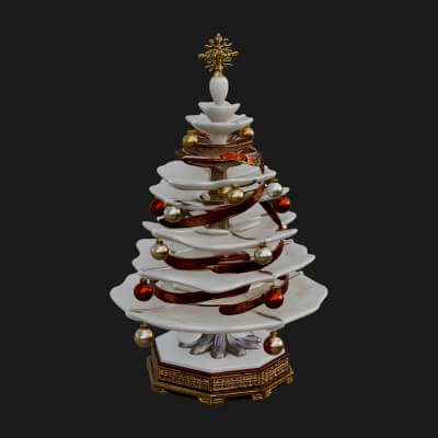 Decorated Christmas Tree Model Design 8 3D Print Model