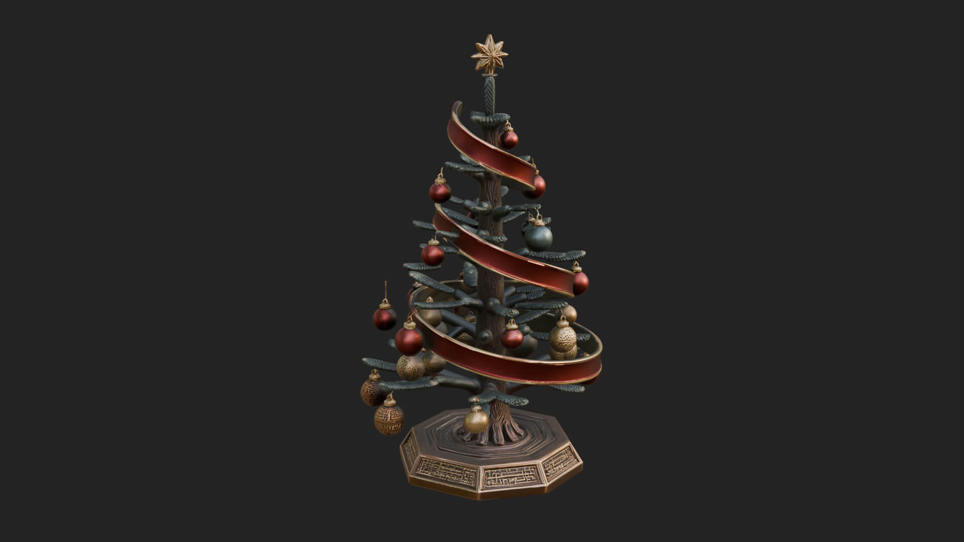 Decorated Christmas Tree Model Design 80 3D Print Model 3D Model