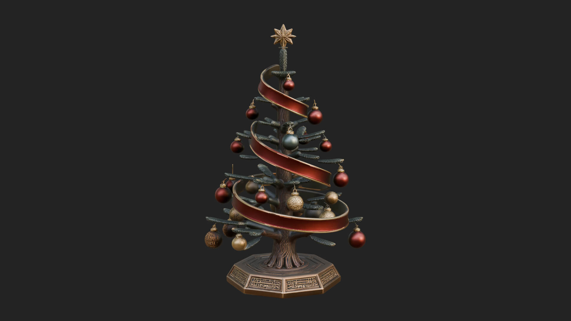 Decorated Christmas Tree Model Design 80 3D Print Model 3D Model