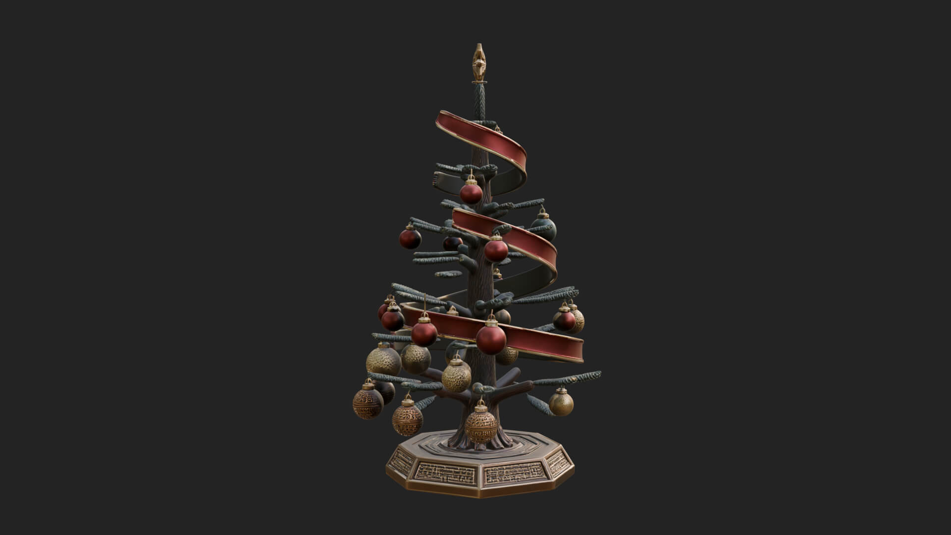 Decorated Christmas Tree Model Design 80 3D Print Model 3D Model