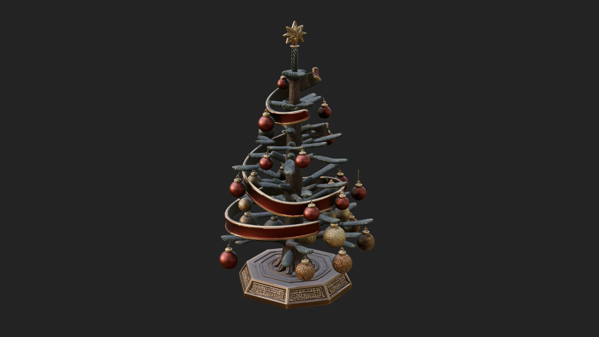 Decorated Christmas Tree Model Design 80 3D Print Model 3D Model