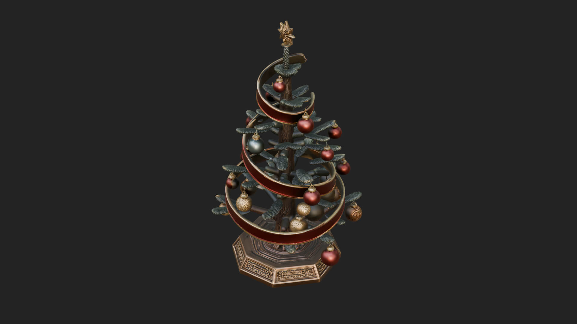 Decorated Christmas Tree Model Design 80 3D Print Model 3D Model