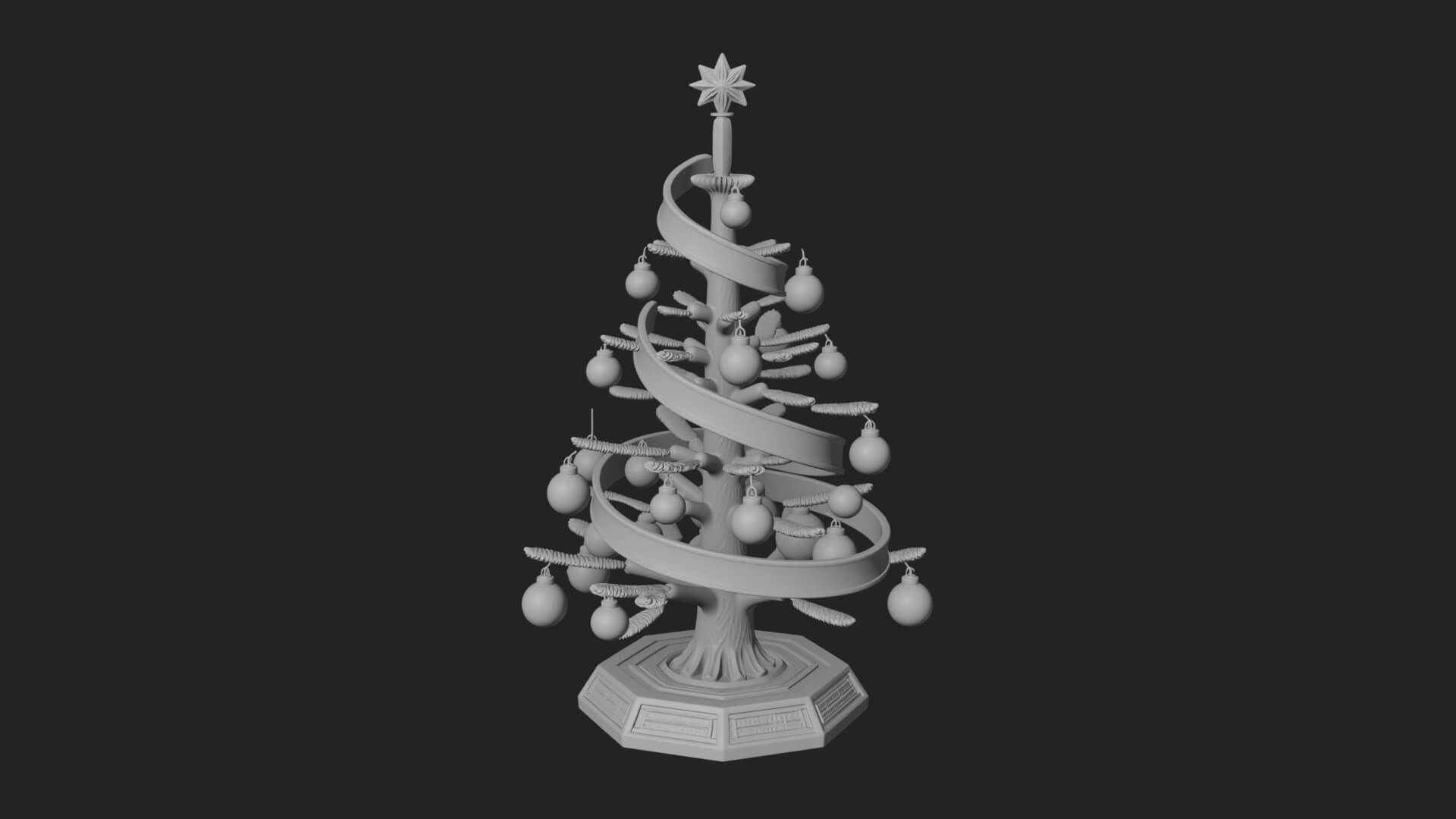 Decorated Christmas Tree Model Design 80 3D Print Model 3D Model