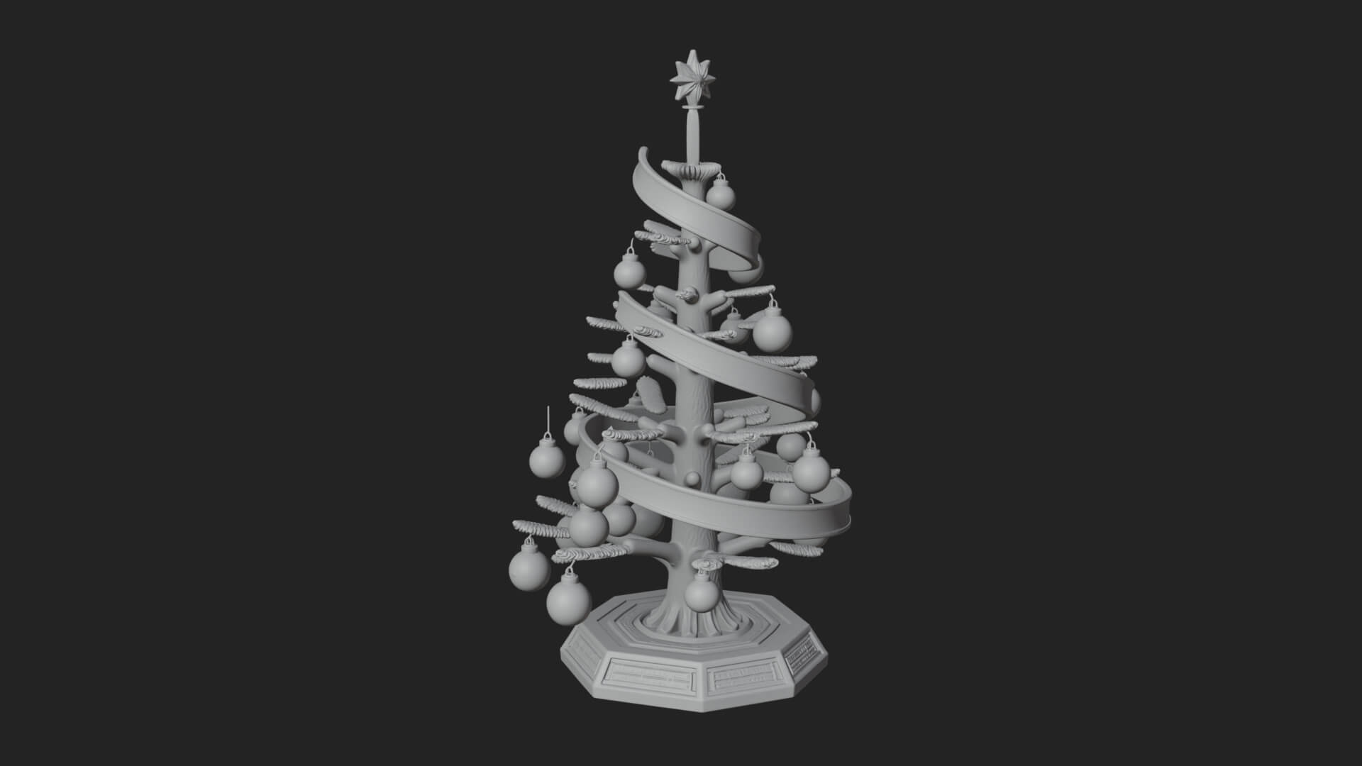 Decorated Christmas Tree Model Design 80 3D Print Model 3D Model