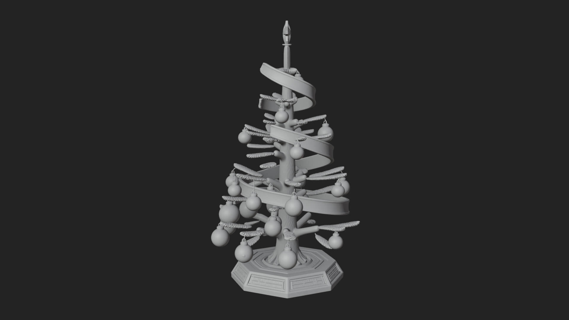 Decorated Christmas Tree Model Design 80 3D Print Model 3D Model
