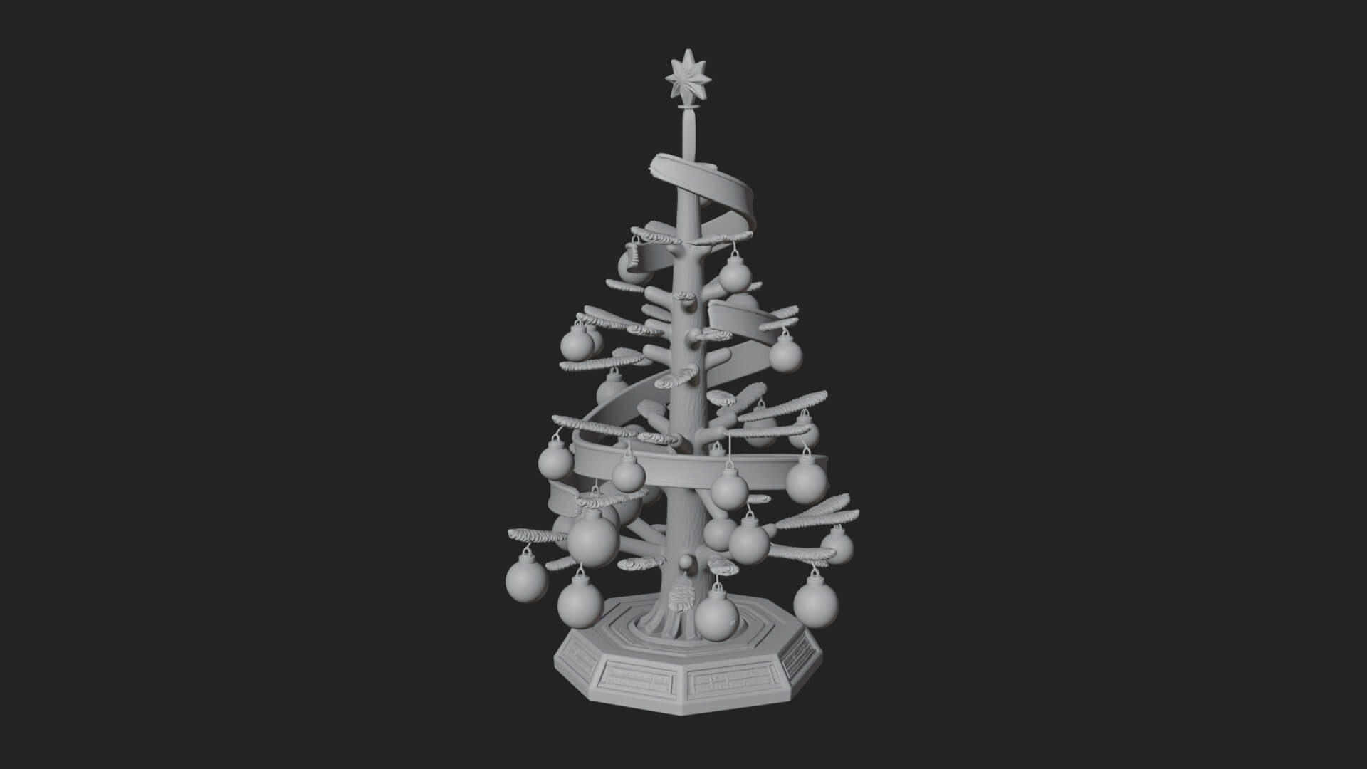 Decorated Christmas Tree Model Design 80 3D Print Model 3D Model