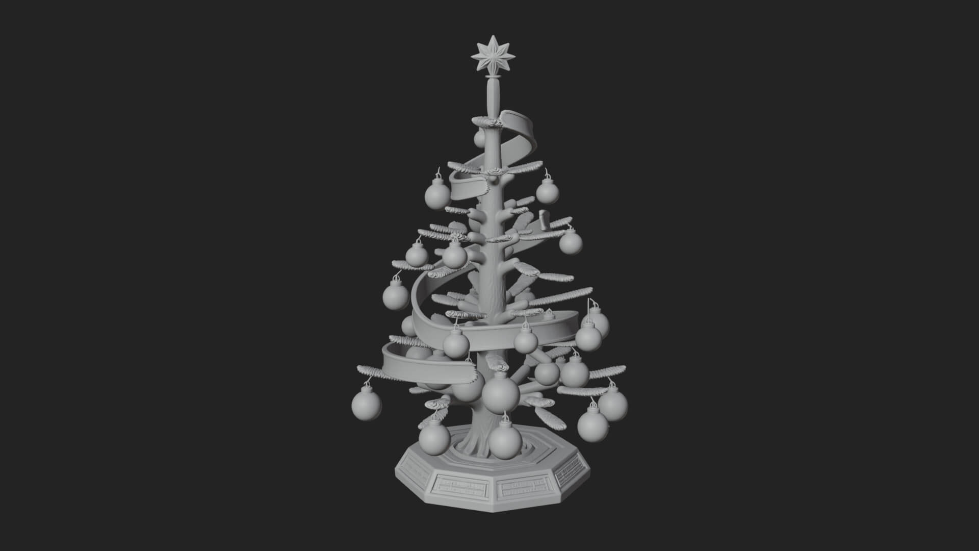 Decorated Christmas Tree Model Design 80 3D Print Model 3D Model
