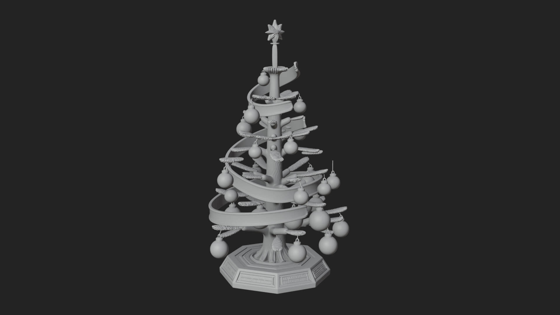 Decorated Christmas Tree Model Design 80 3D Print Model 3D Model