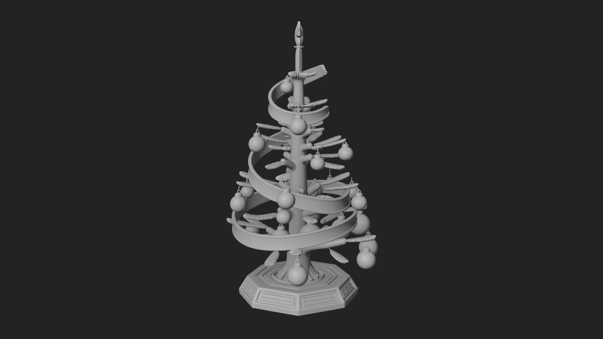 Decorated Christmas Tree Model Design 80 3D Print Model 3D Model