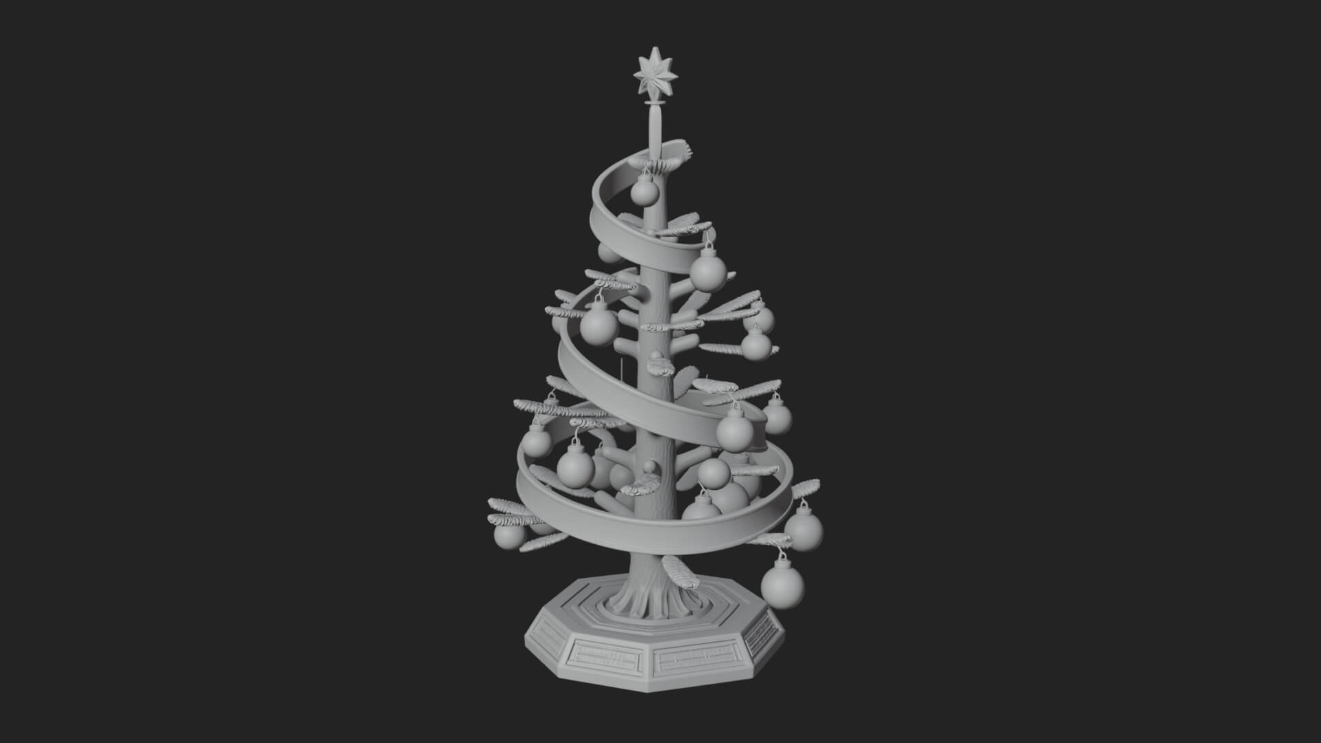 Decorated Christmas Tree Model Design 80 3D Print Model 3D Model