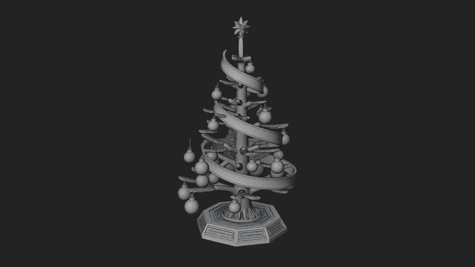 Decorated Christmas Tree Model Design 80 3D Print Model 3D Model