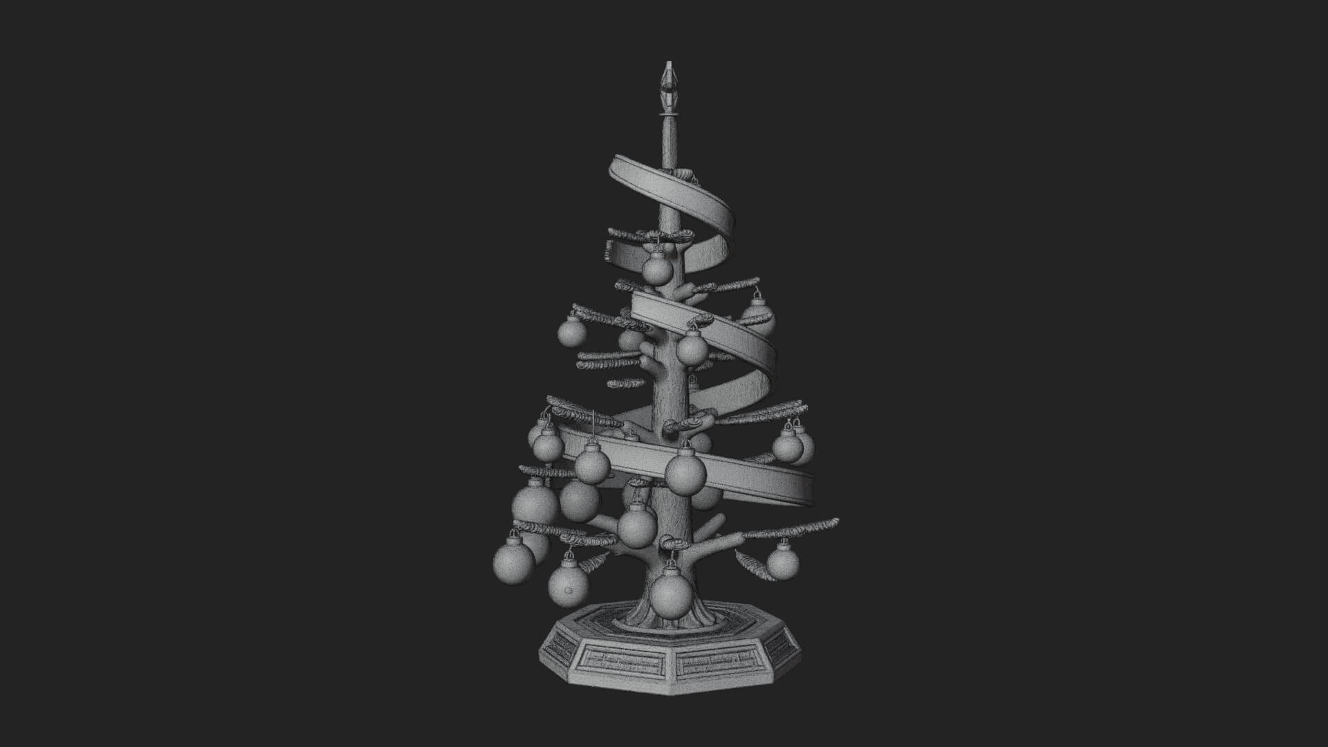 Decorated Christmas Tree Model Design 80 3D Print Model 3D Model