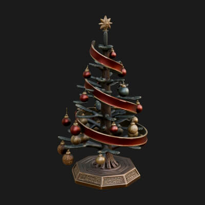 Decorated Christmas Tree Model Design 80 3D Print Model