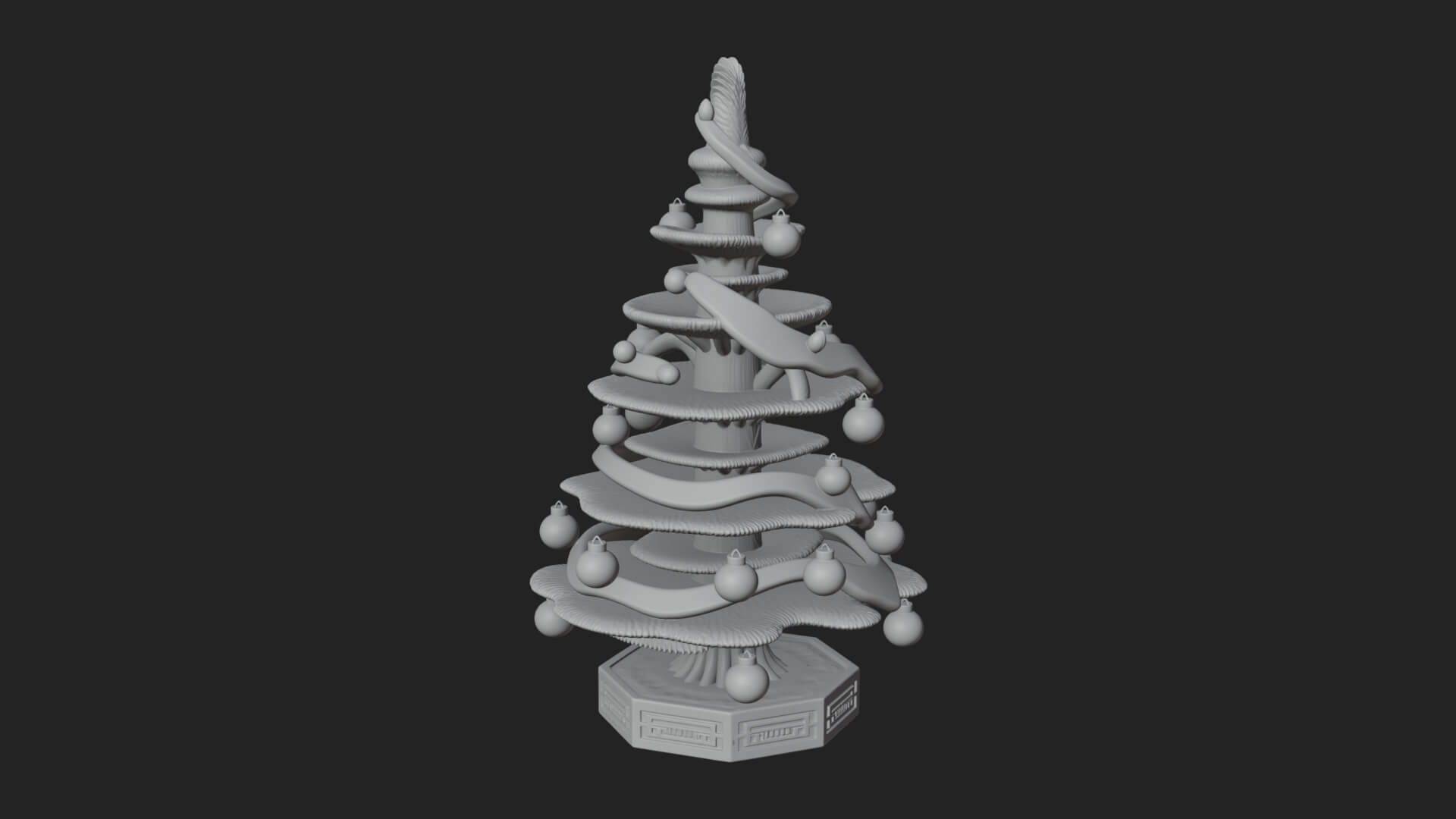 Decorated Christmas Tree Model Design 81 3D Print Model 3D Model