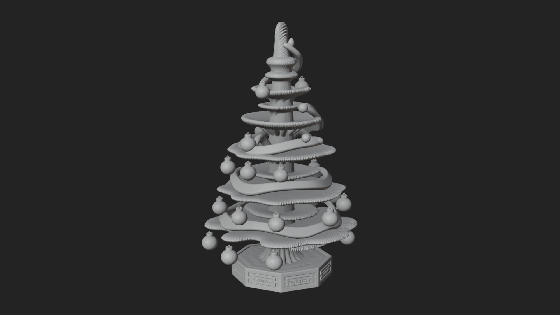 Decorated Christmas Tree Model Design 81 3D Print Model 3D Model