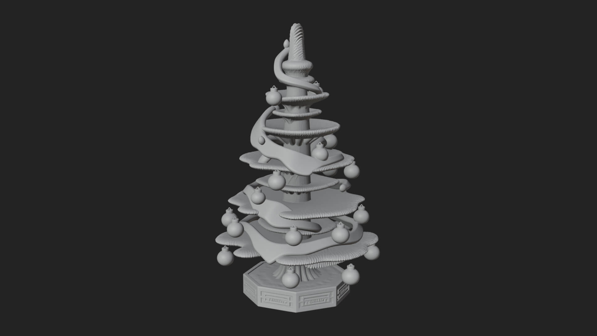 Decorated Christmas Tree Model Design 81 3D Print Model 3D Model