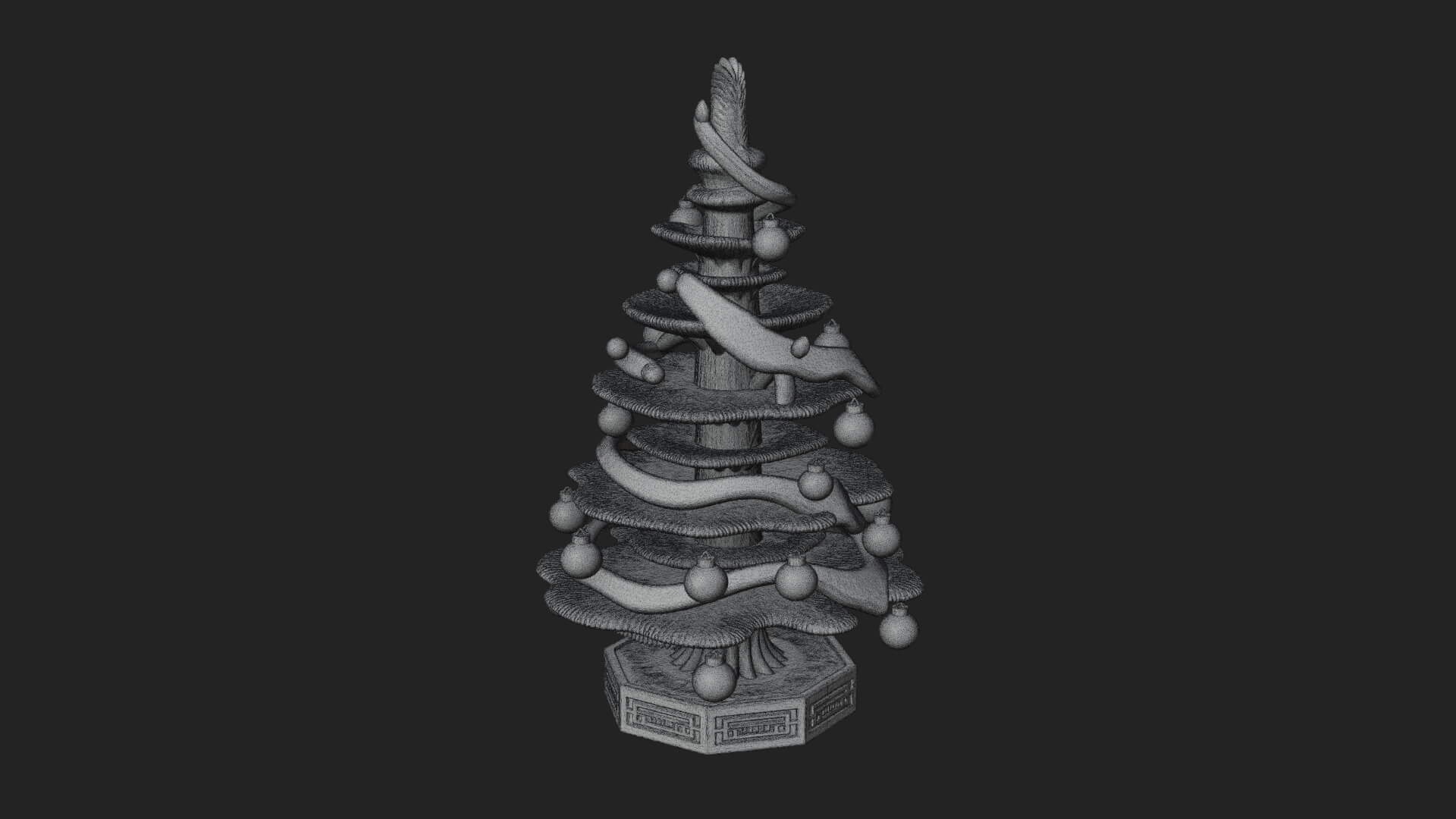 Decorated Christmas Tree Model Design 81 3D Print Model 3D Model